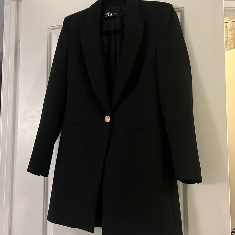Zara one button long blazer/coat